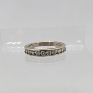 Sterling Silver Half Eternity CZ Ring Size 7 925